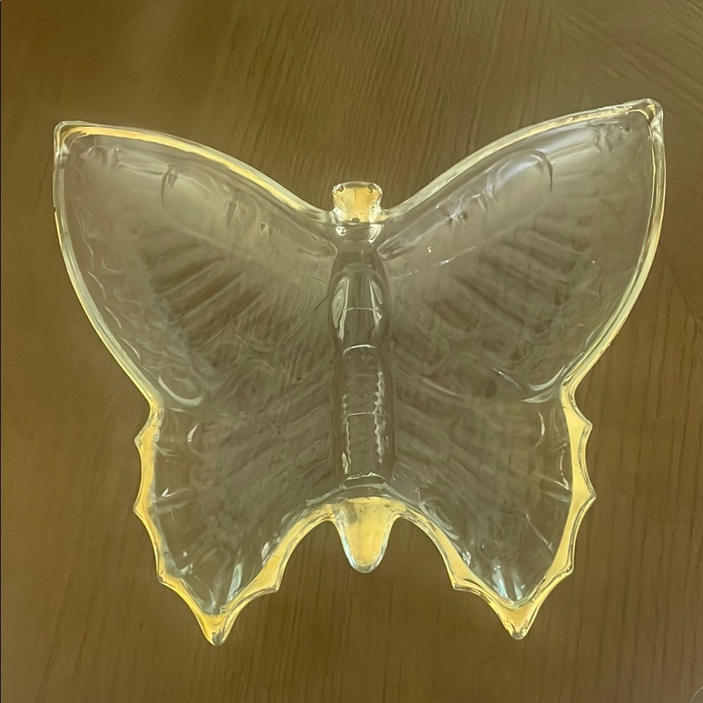 Clear Glass Butterfly Dish